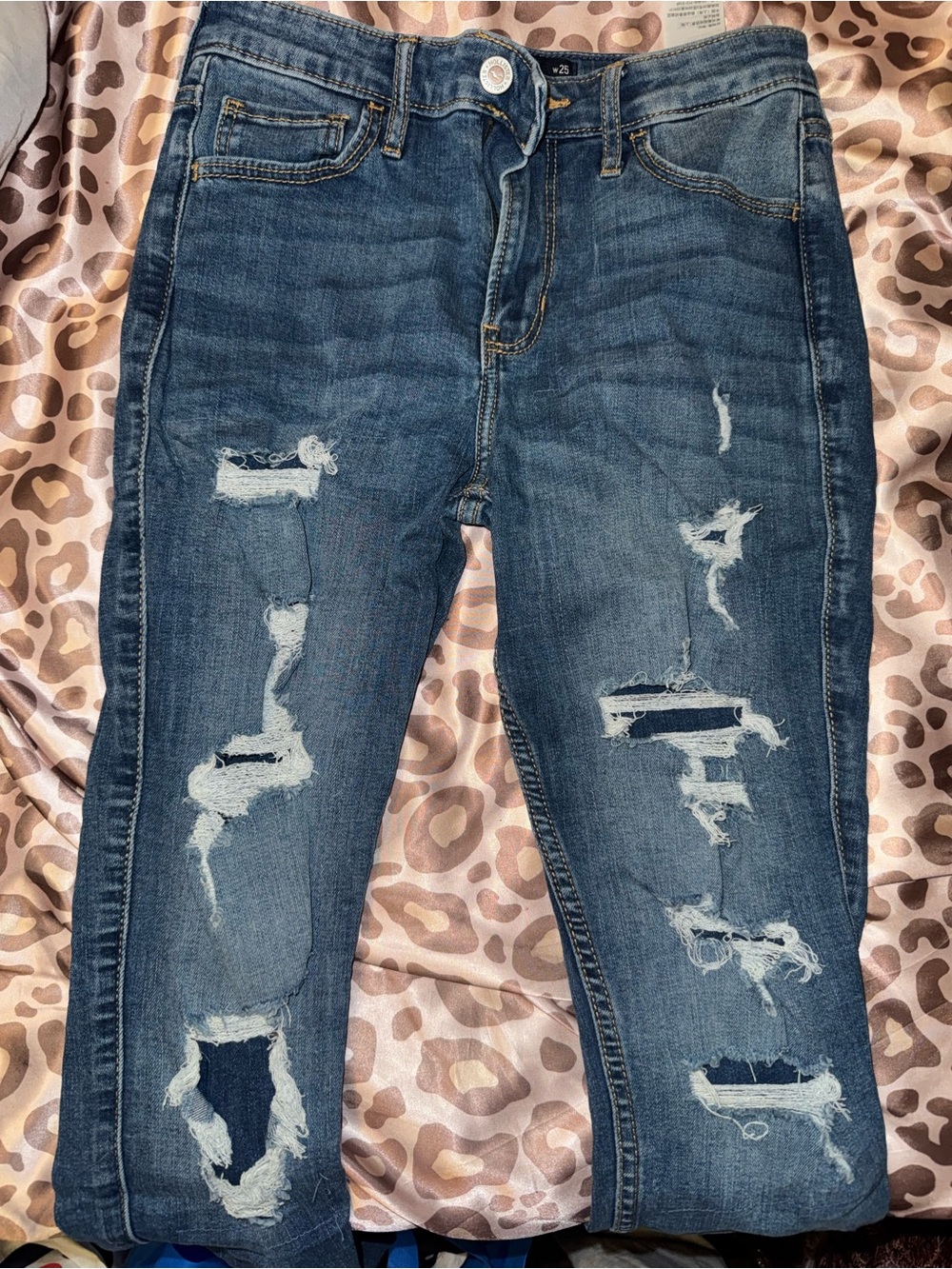 Hollister Distressed Dark Blue Boyfriend Jeans